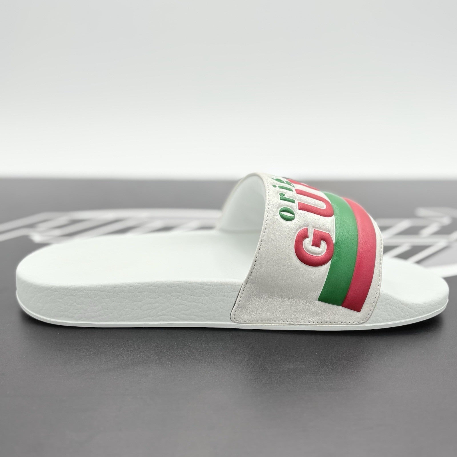 Size 8 G (8.5 US) Gucci Slide " Original Gucci - White " | NEW!