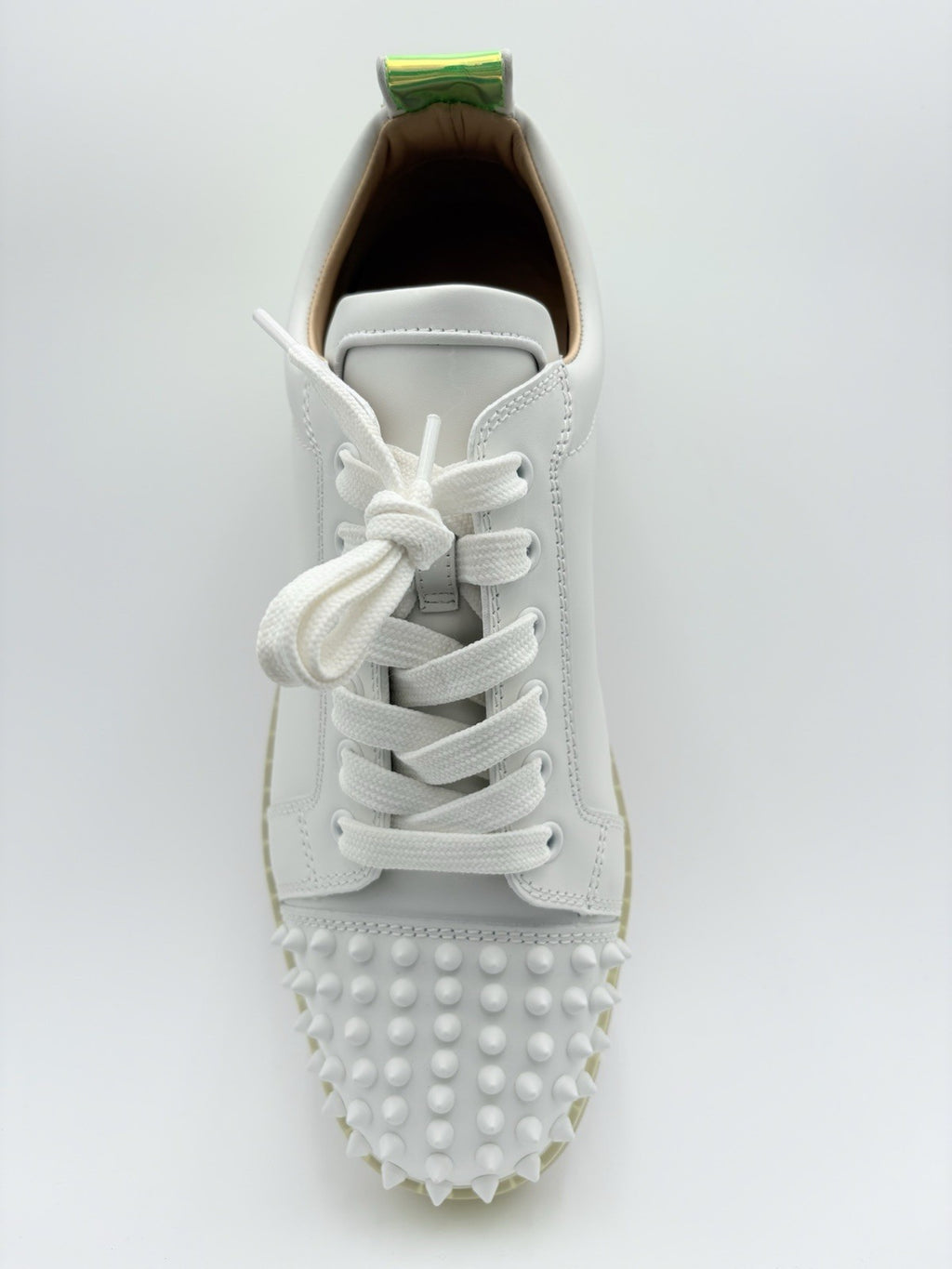Size 42 (9 US) - Christian Louboutin Spikes ' White Iridescent ' | SUPER CLEAN!