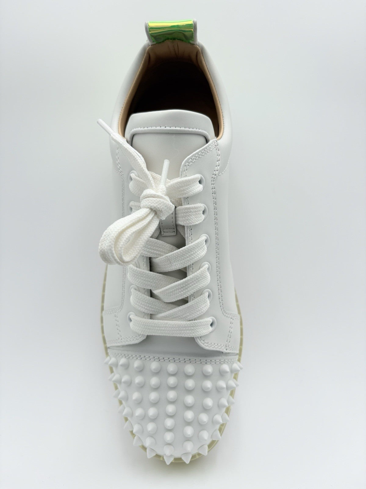 Size 42 (9 US) - Christian Louboutin Spikes ' White Iridescent ' | SUPER CLEAN!