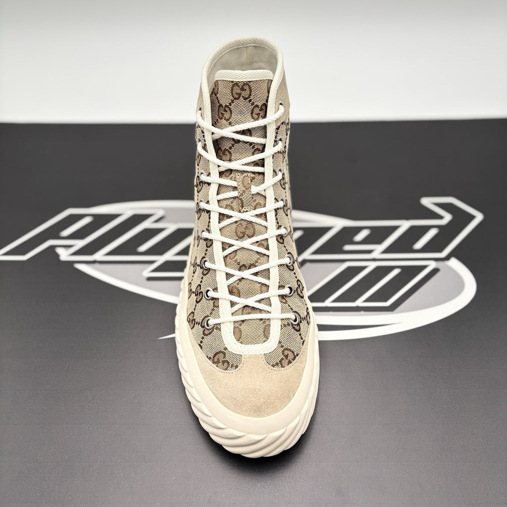 Size 10.5 G (11 US) - Gucci Monogram Jumbo GG High ‘ New Lace Tortuga ‘ | GREAT!