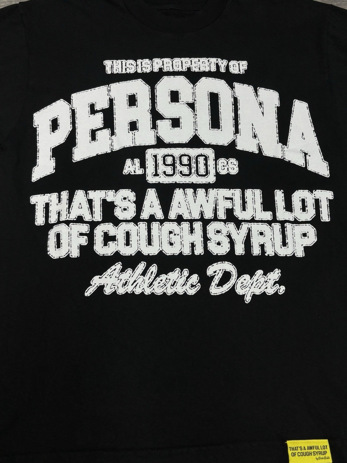 Size M - That’s A Awful Lot Of Cough Syrup X Persona T-Shirt ' Black ' | NEW!