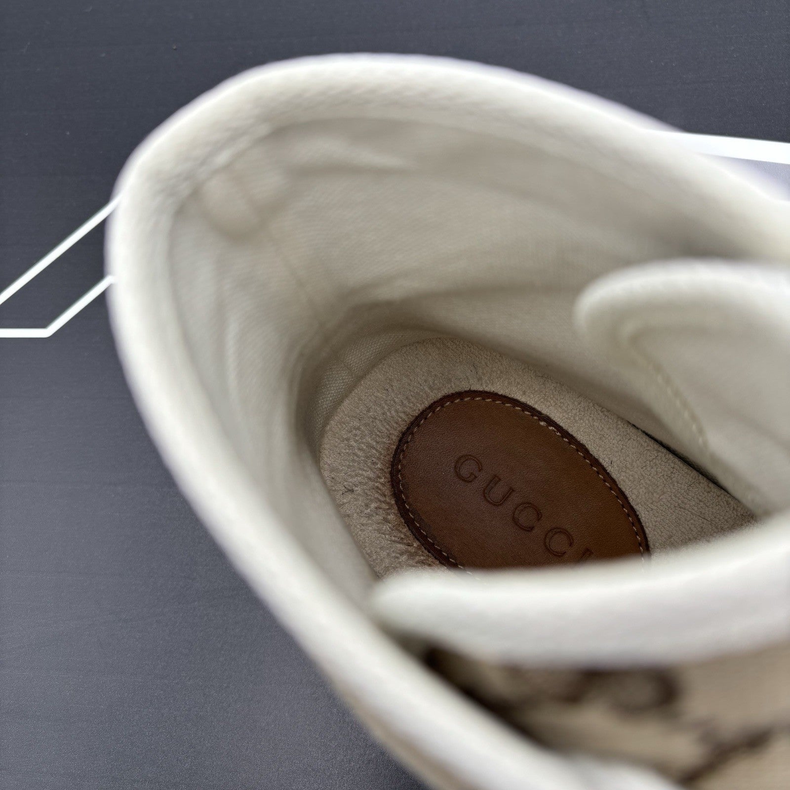 Size 10.5 G (11 US) - Gucci Monogram Jumbo GG High ‘ New Lace Tortuga ‘ | GREAT!
