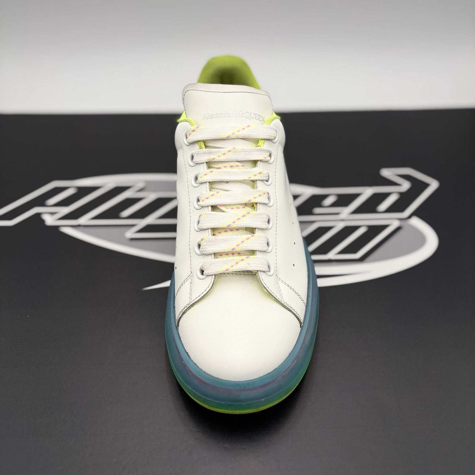 Size 42 (9 US) Alexander McQueen ' Transparent Sole/White Iridescent '