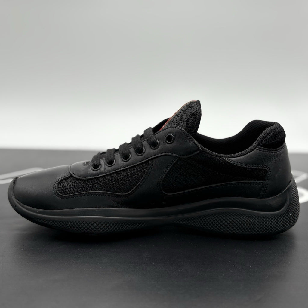 Size 7 UK (8 US) - Prada Americas Cup ' Black Leather ' | GOOD CONDITION!