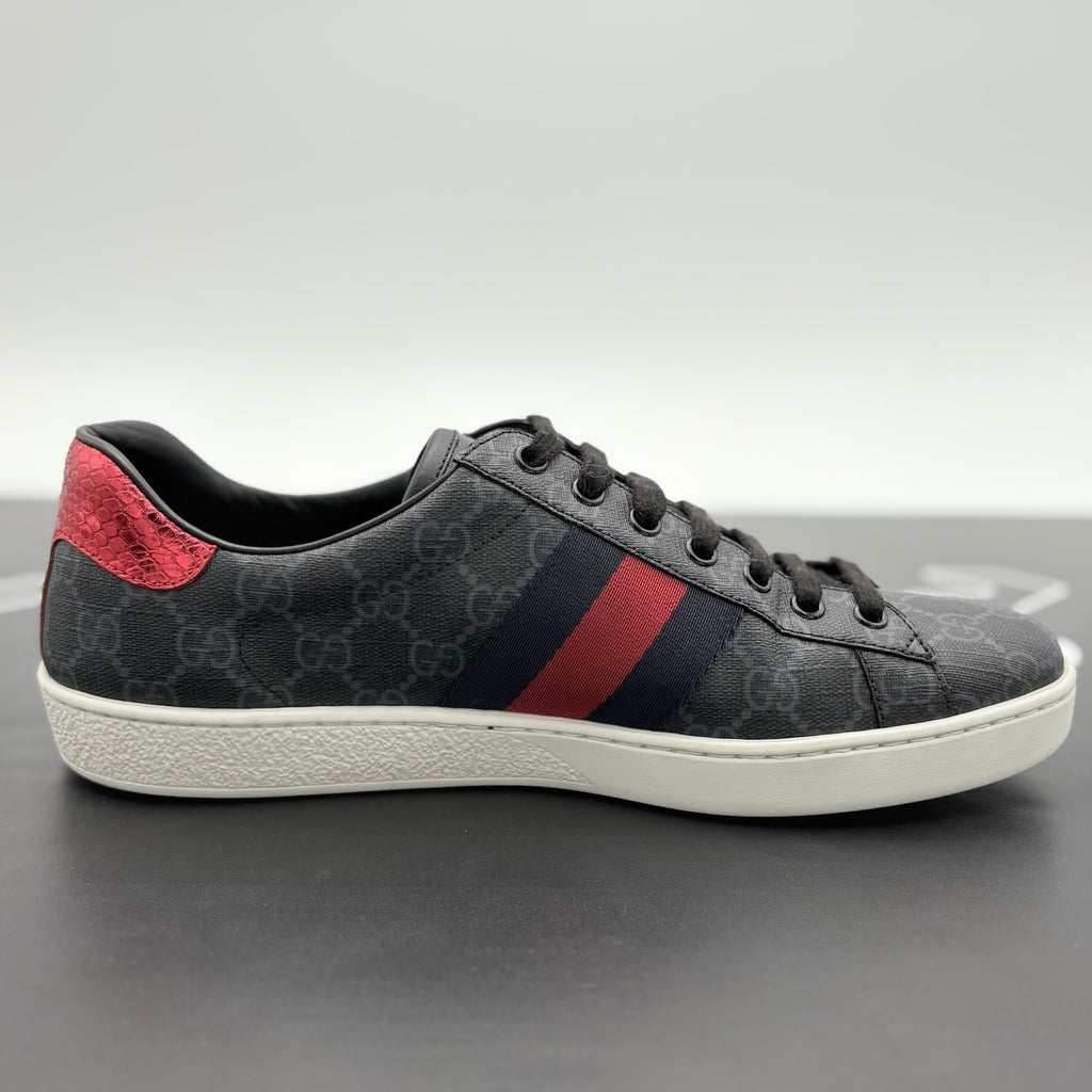Size 8.5 G (9 US) Gucci Ace GG Supreme ' Black Grey ' | GREAT CONDITION!