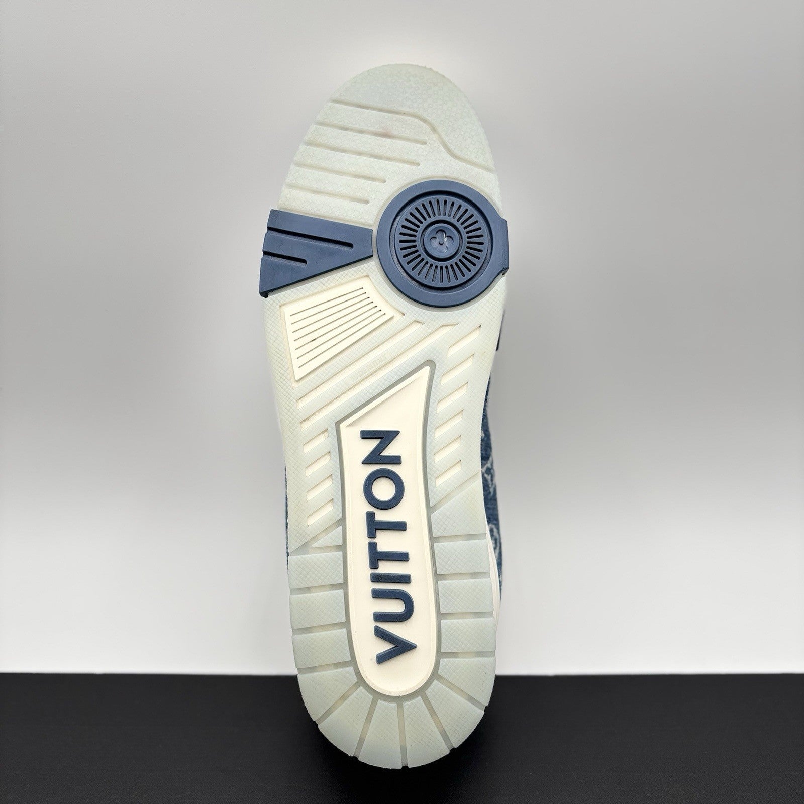 Size 11 LV (12-12.5 US) - Louis Vuitton Trainer Denim ' Navy ' | EXCELLENT!