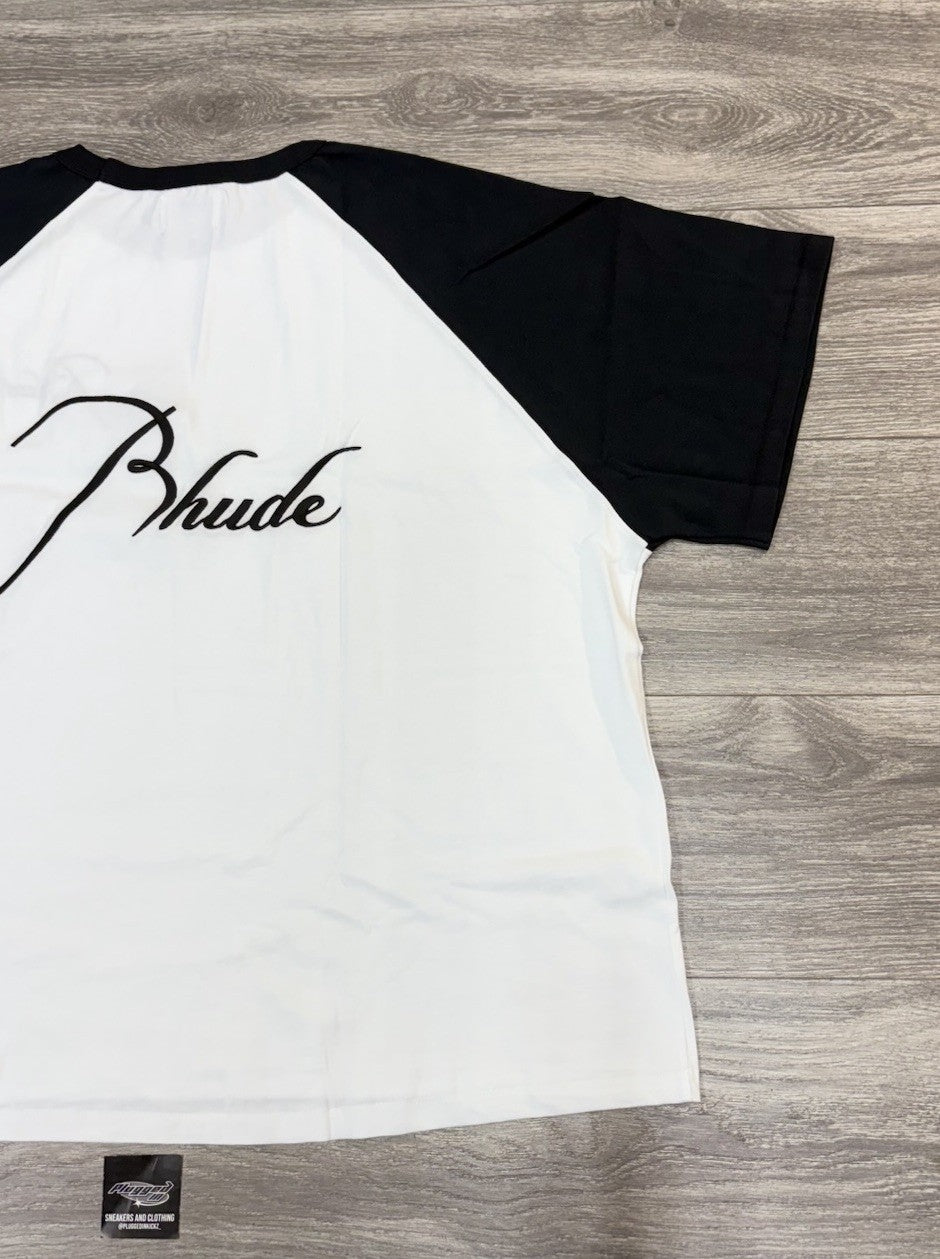 Size Small - Rhude Logo Embroidered Cotton T-Shirt ' Vintage Black ' | NEW!