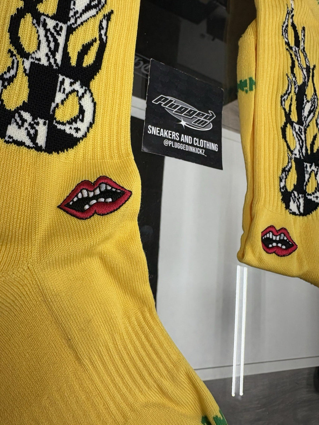 Size Small (4-6 US) - Chrome Hearts X Matty Boy Flame Socks ' Black ' | NEW!