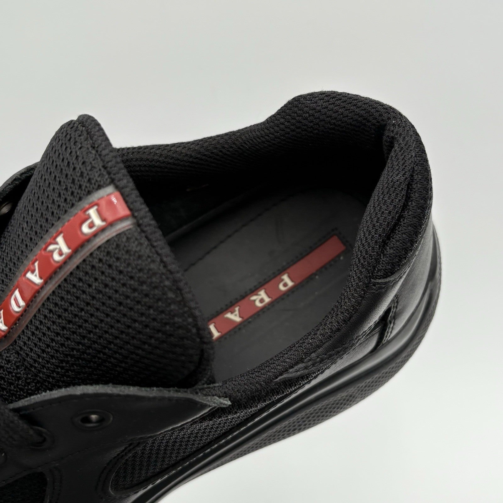 Size 7 UK (8 US) - Prada Americas Cup ' Black Leather ' | GOOD CONDITION!