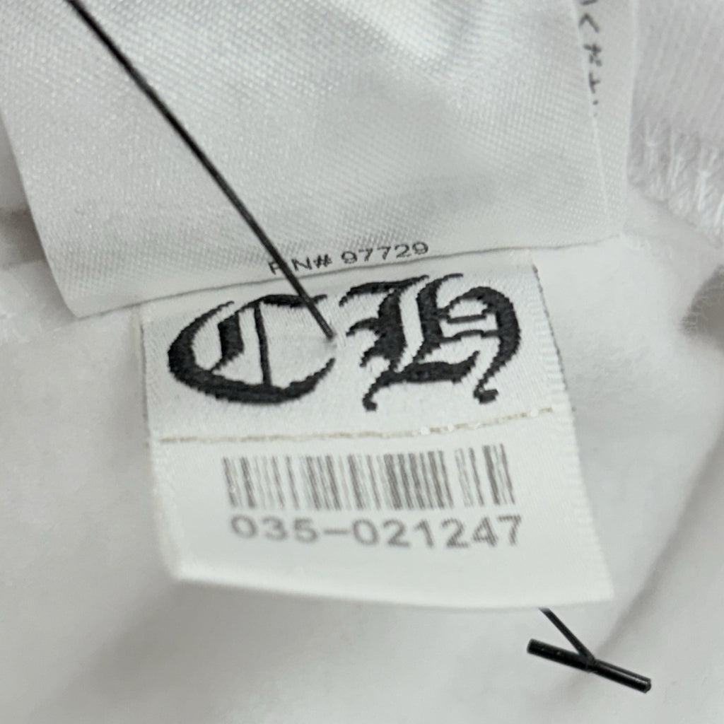 Size XL - Chrome Hearts Vertical Logo Fleece Hoodie ' White ' | NEW!