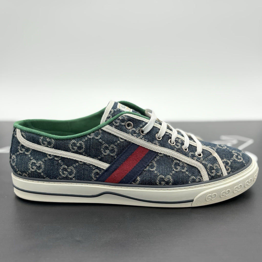 Size 11 G (11.5 US) - Gucci Tennis 1977 Denim GG Print Sneaker | GREAT CONDITION