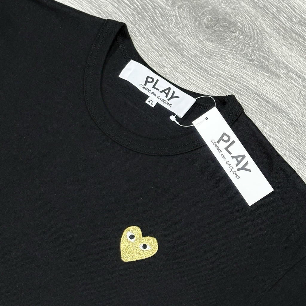 Size XL - Comme Des Garçons Play T Shirt ' Black Gold ' | NEW!