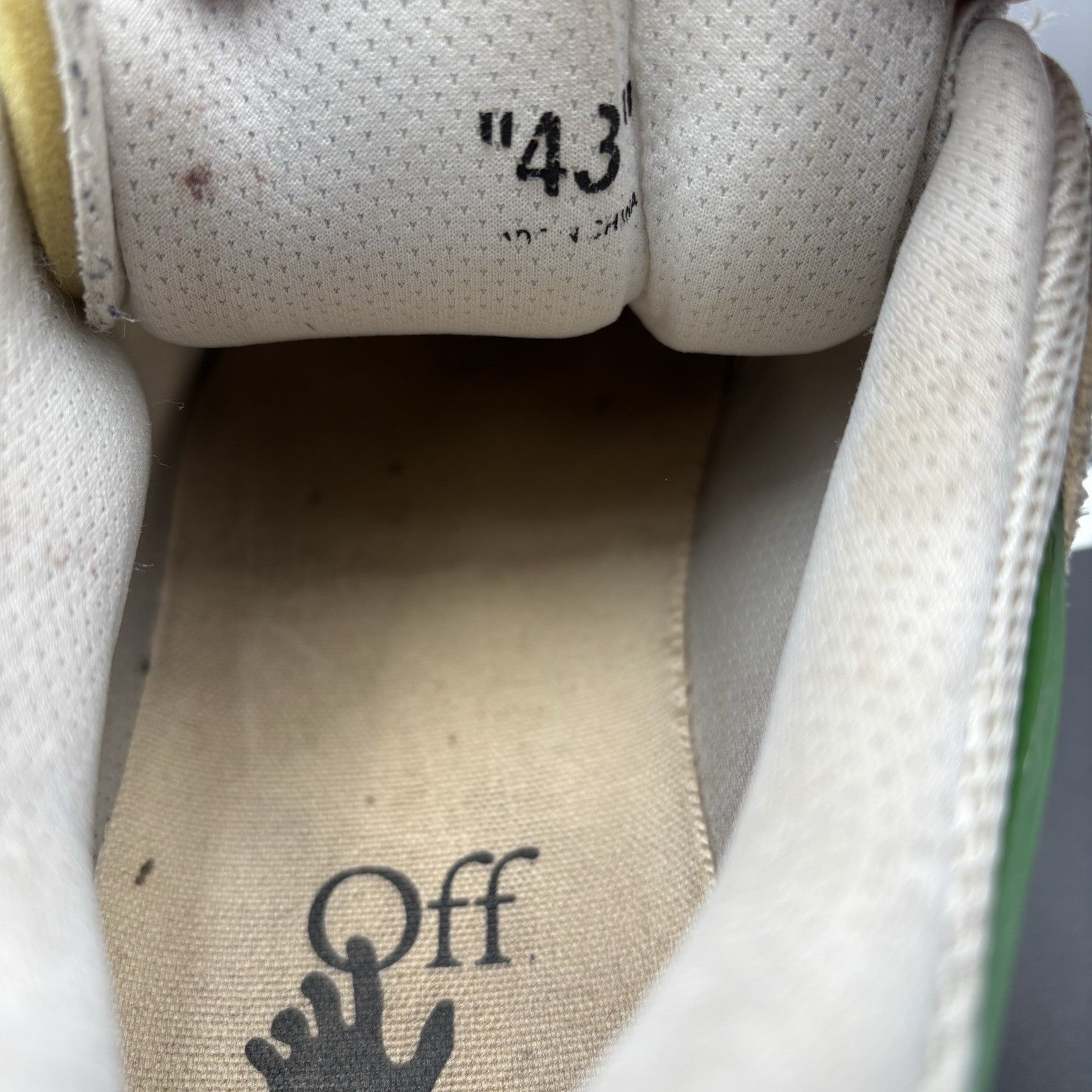 Size 43 (10 US) Off-White Odsy-1000 ' White, Beige, Green ' | GREAT CONDITION!