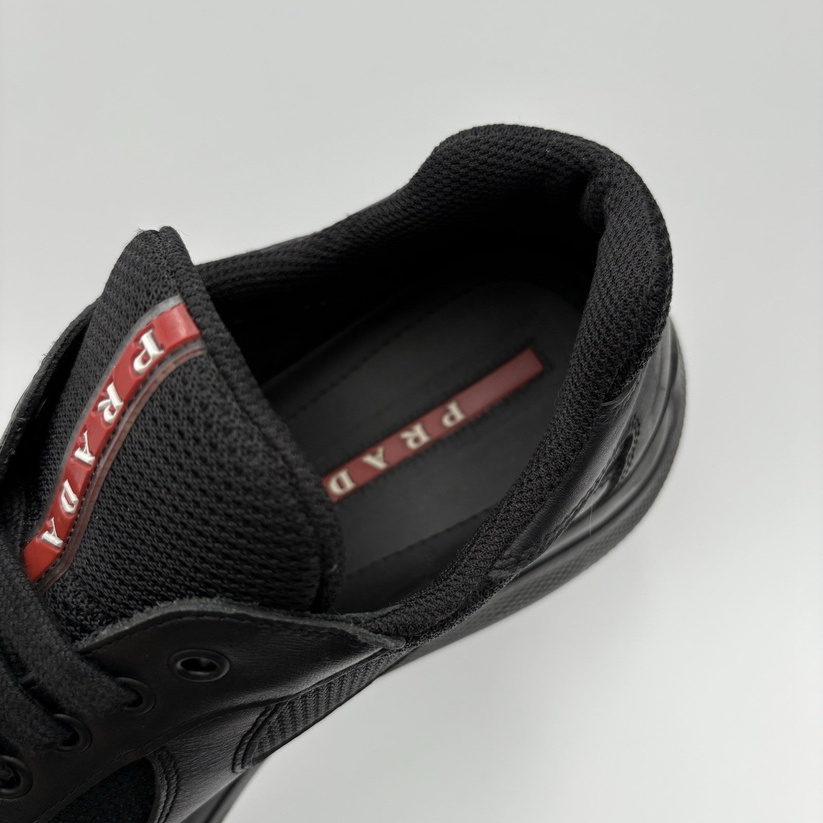 Size 7 UK (8 US) - Prada Americas Cup ' Black Leather ' | GOOD CONDITION!