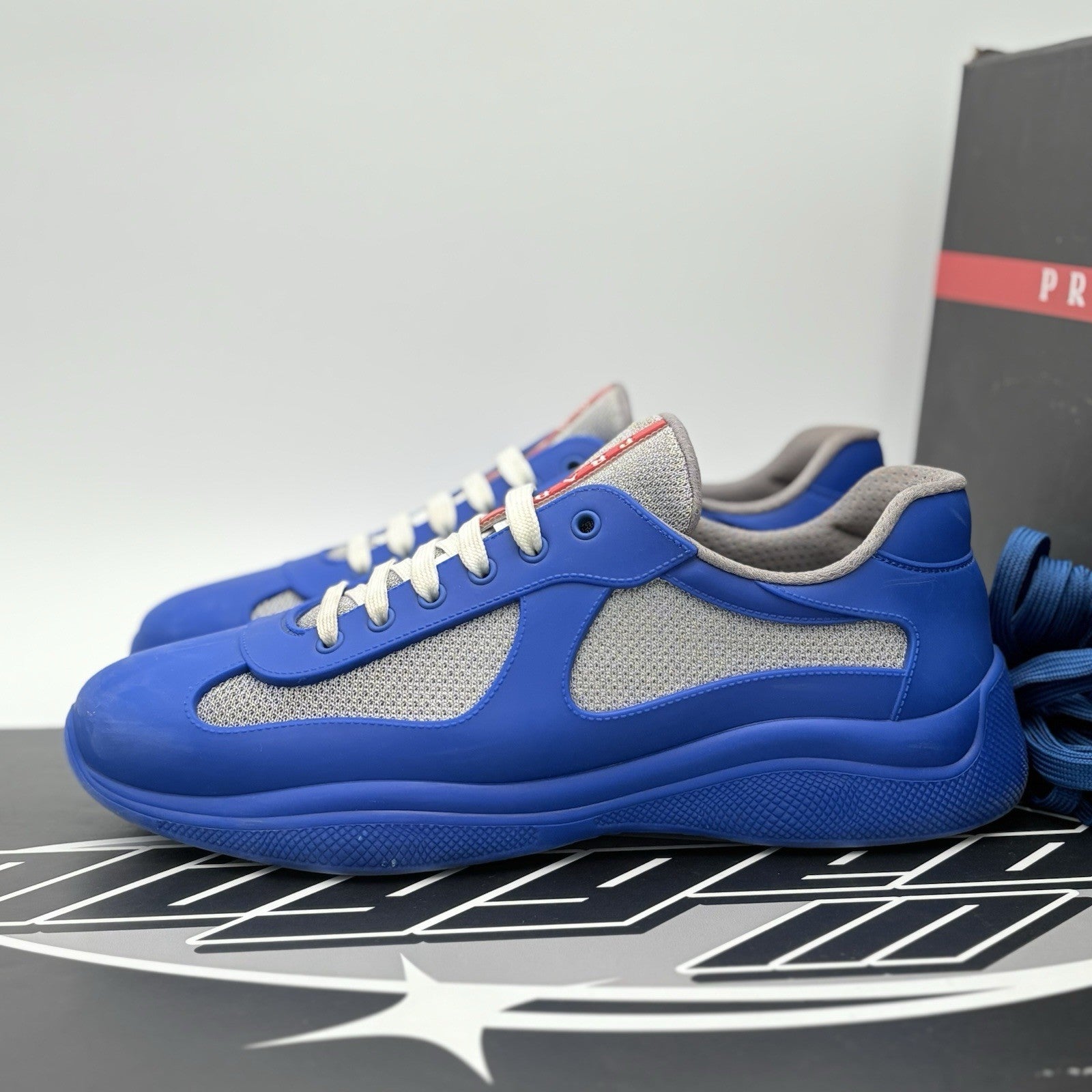Size 44 (11 US) - Prada America's Cup Soft Rubber ' Blue ' | GREAT CONDITION!