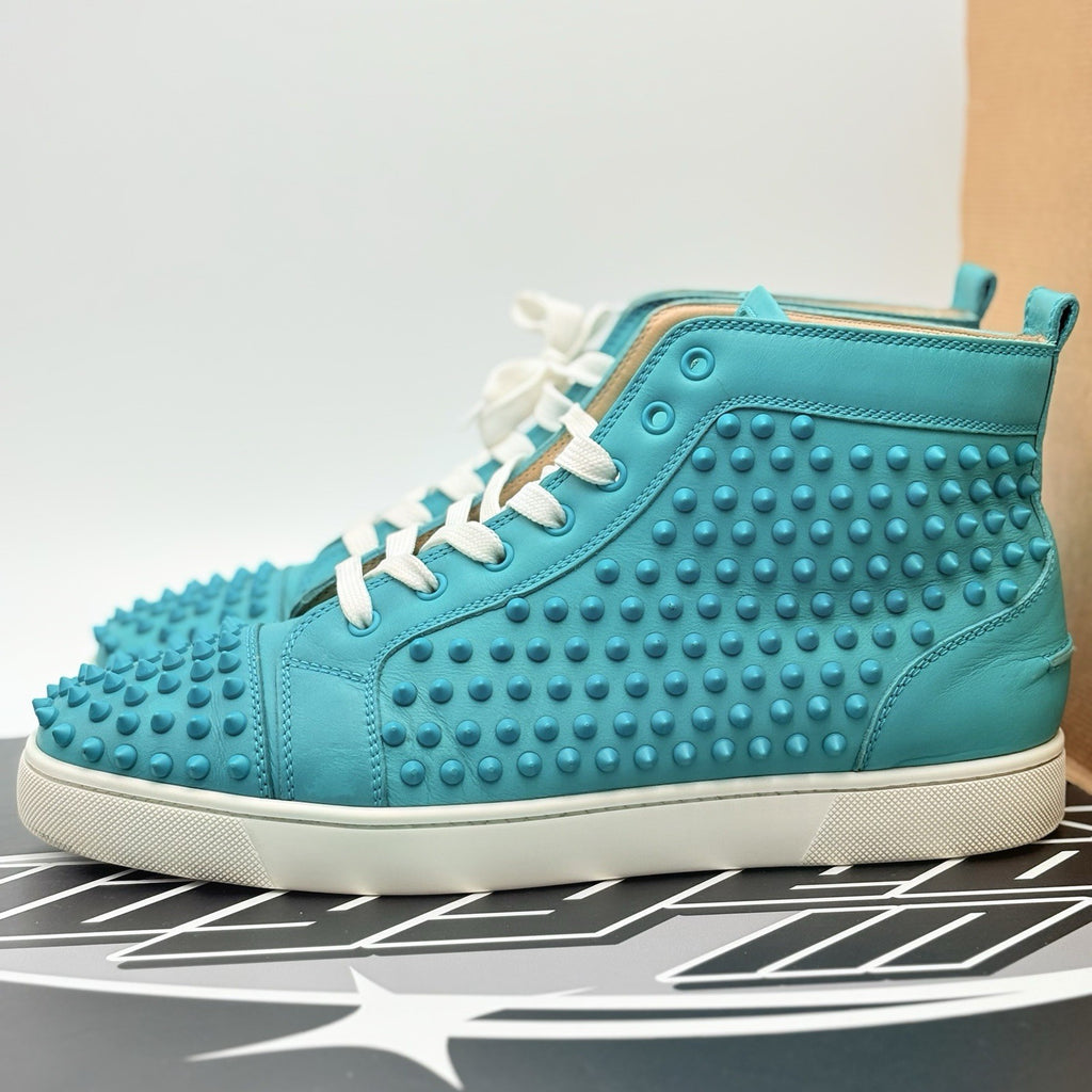 Size 45 (12 US) Christian Louboutin High Spikes ' Turquoise ' | GREAT CONDITION!