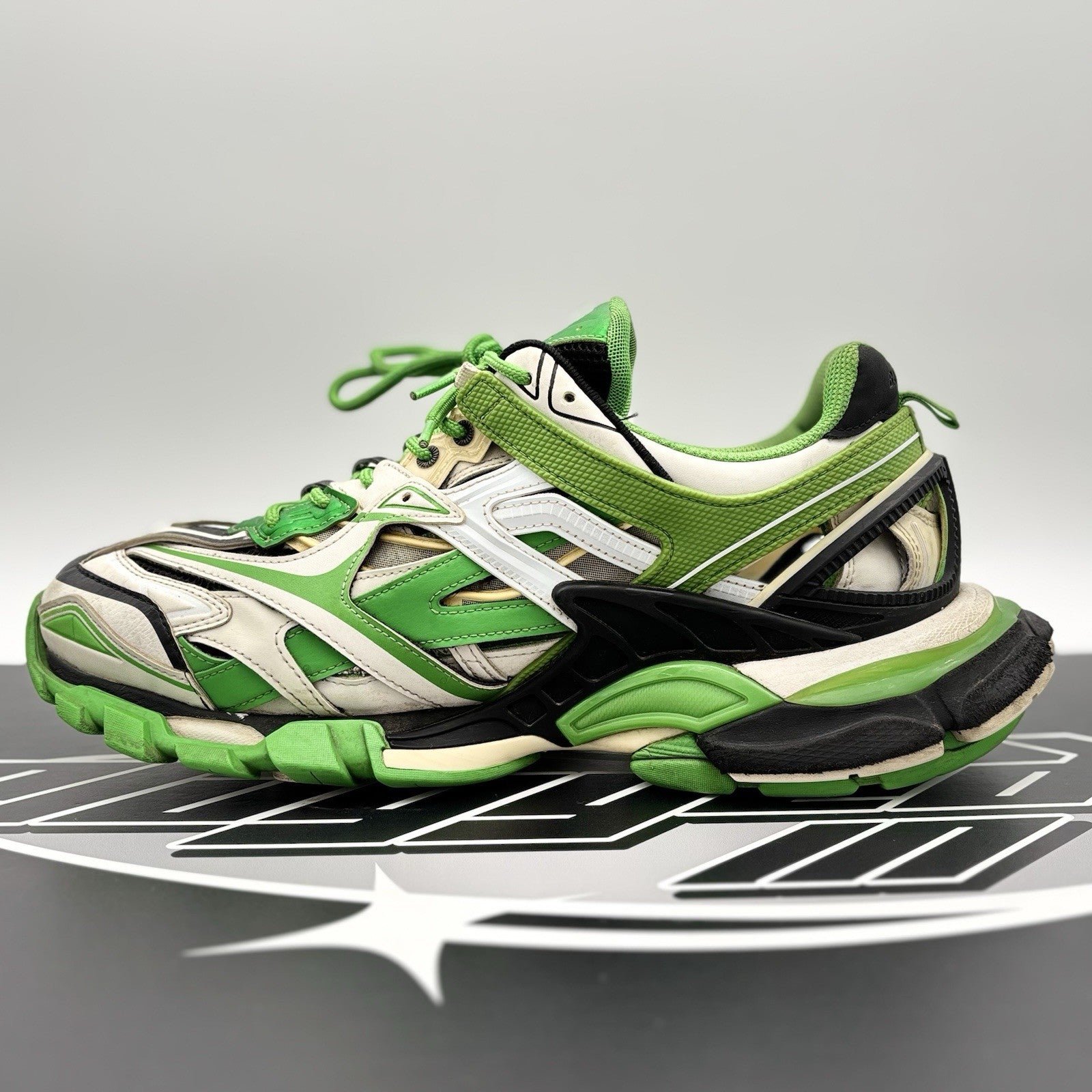 Size 45 ( 12 US) - Balenciaga Track 2 Trainer ' Black, White Green ' | GOOD!
