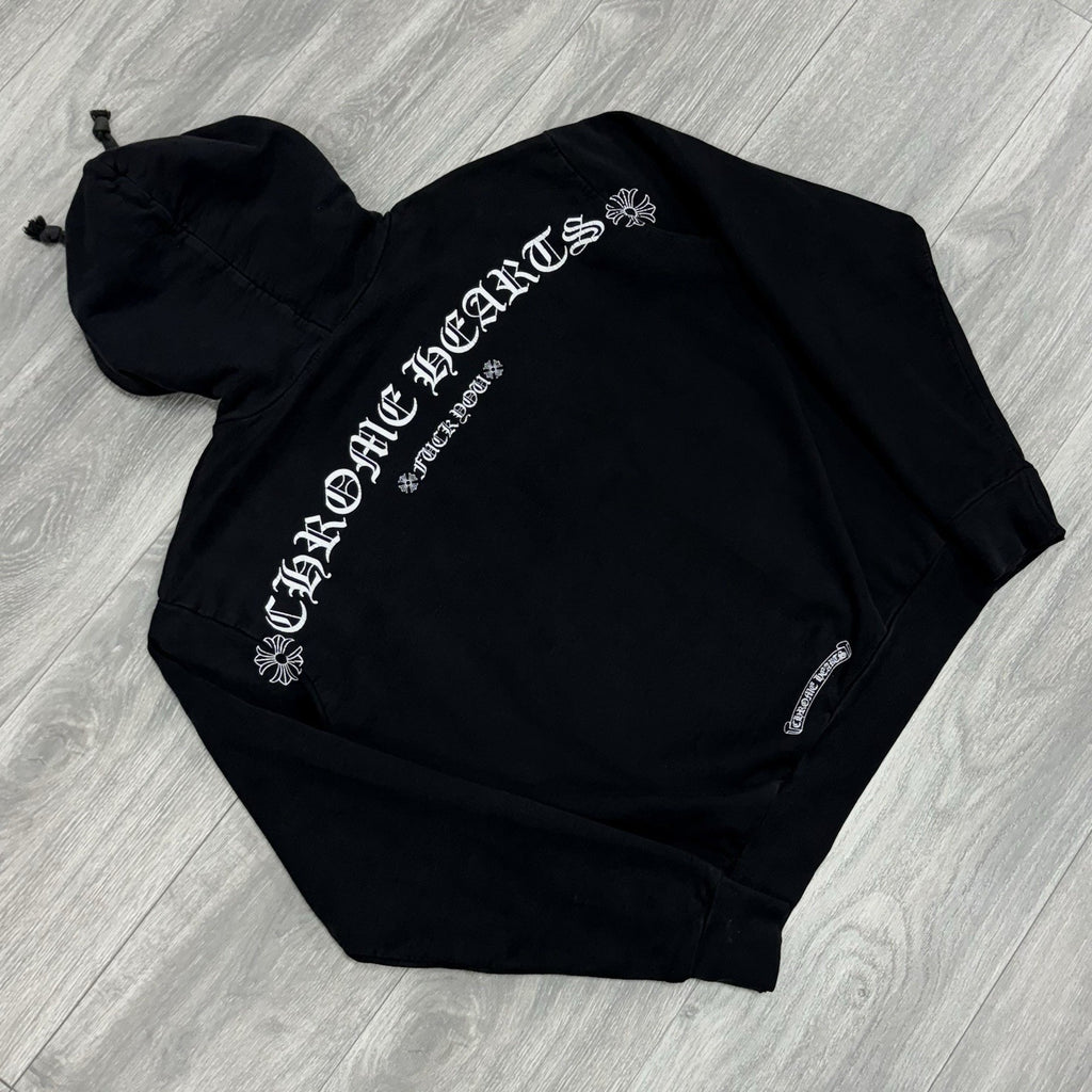 Size S - Chrome Hearts T Logo FU Shoulder Hoodie ' Black '