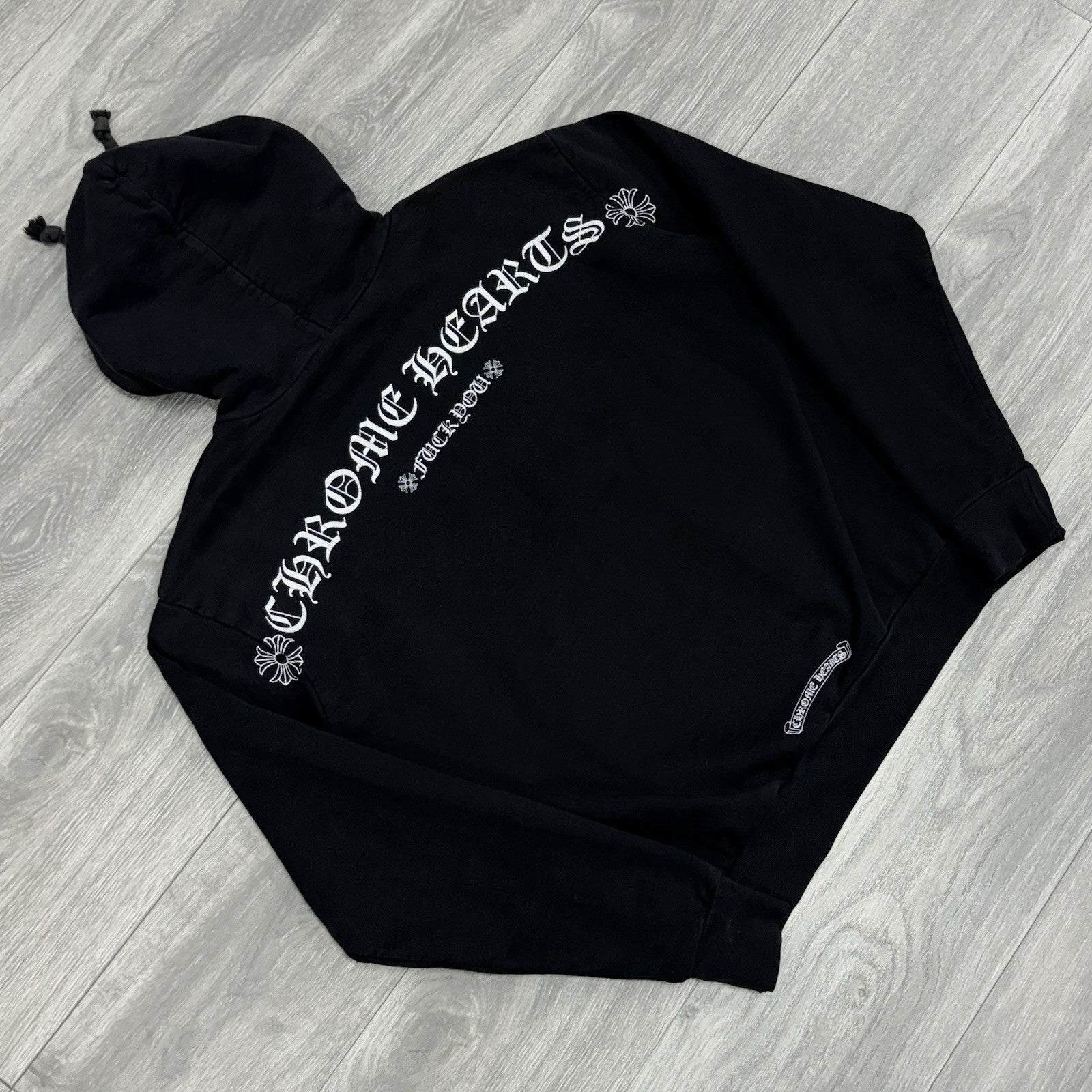 Size S - Chrome Hearts T Logo FU Shoulder Hoodie ' Black '
