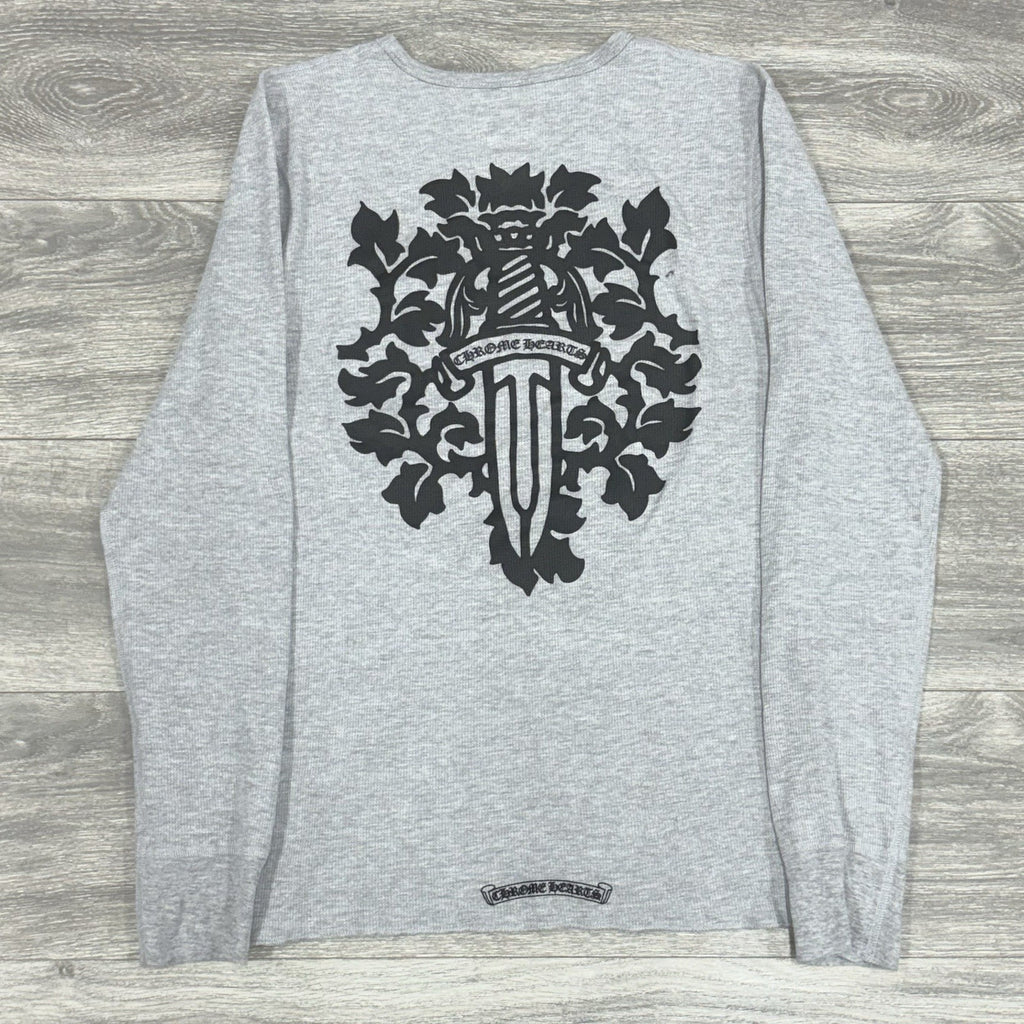 Size L - Chrome Hearts Dagger Long Sleeve Thermal ' Grey ' | WORN 1-3x