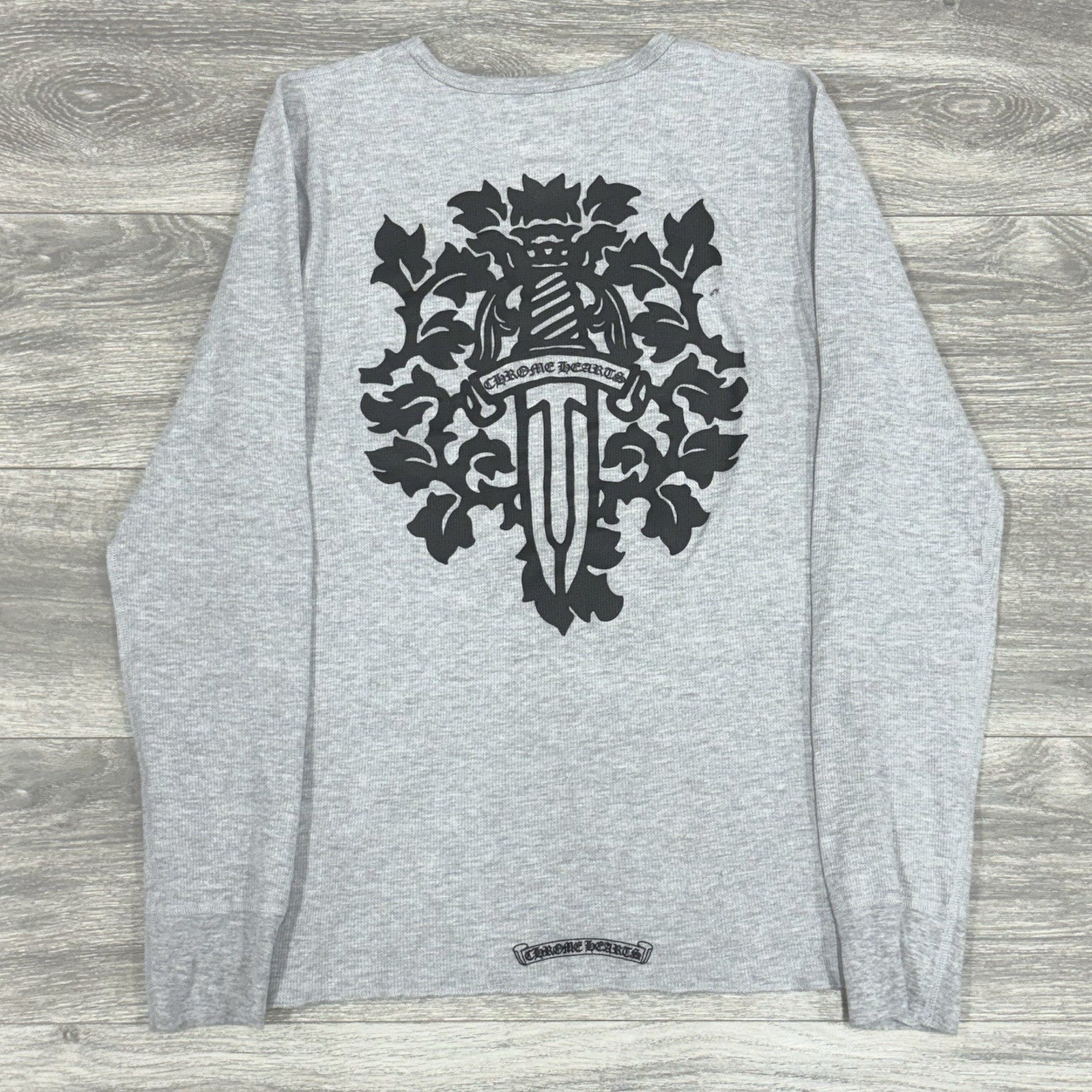 Size L - Chrome Hearts Dagger Long Sleeve Thermal ' Grey ' | WORN 1-3x