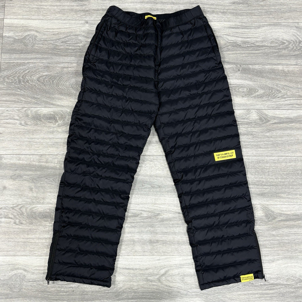Size L - Thats A Awful Lot Of Cough Syrup Puffer Flare Pants ' Black ' | NEW!