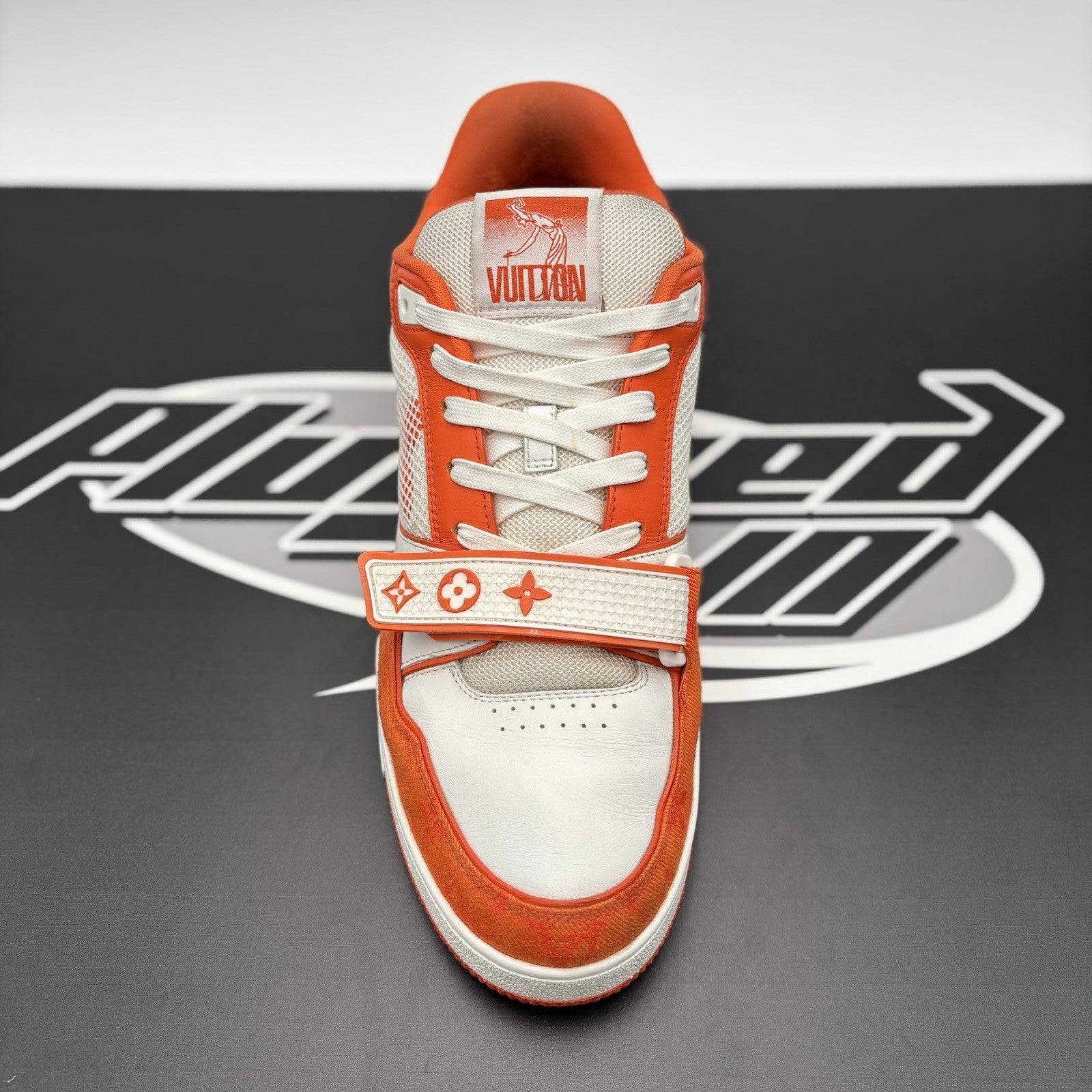 Size 9 LV (10-10.5 US) Louis Vuitton Trainer Strap ' Orange ' | GREAT CONDITION!