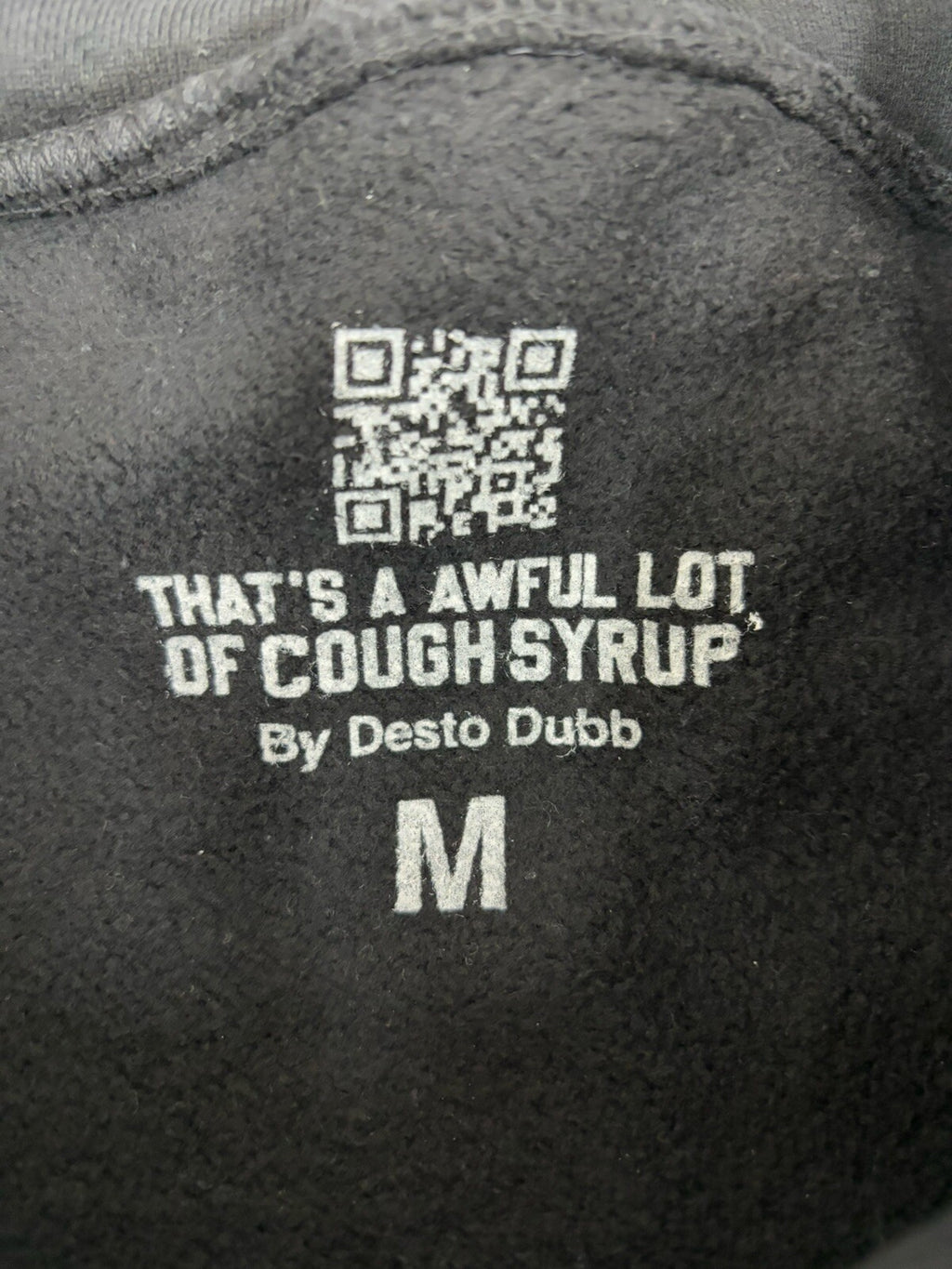 Size M - Thats A Awful Lot Of Cough Syrup Hoodie ' Bleached Black ' | BRAND NEW!