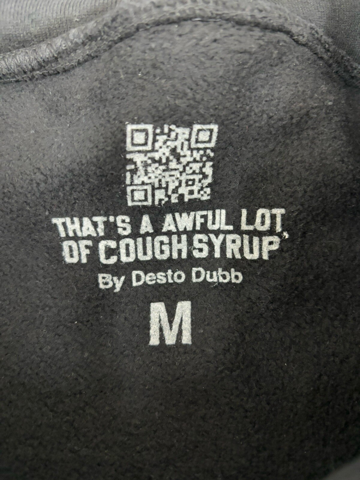 Size M - Thats A Awful Lot Of Cough Syrup Hoodie ' Bleached Black ' | BRAND NEW!