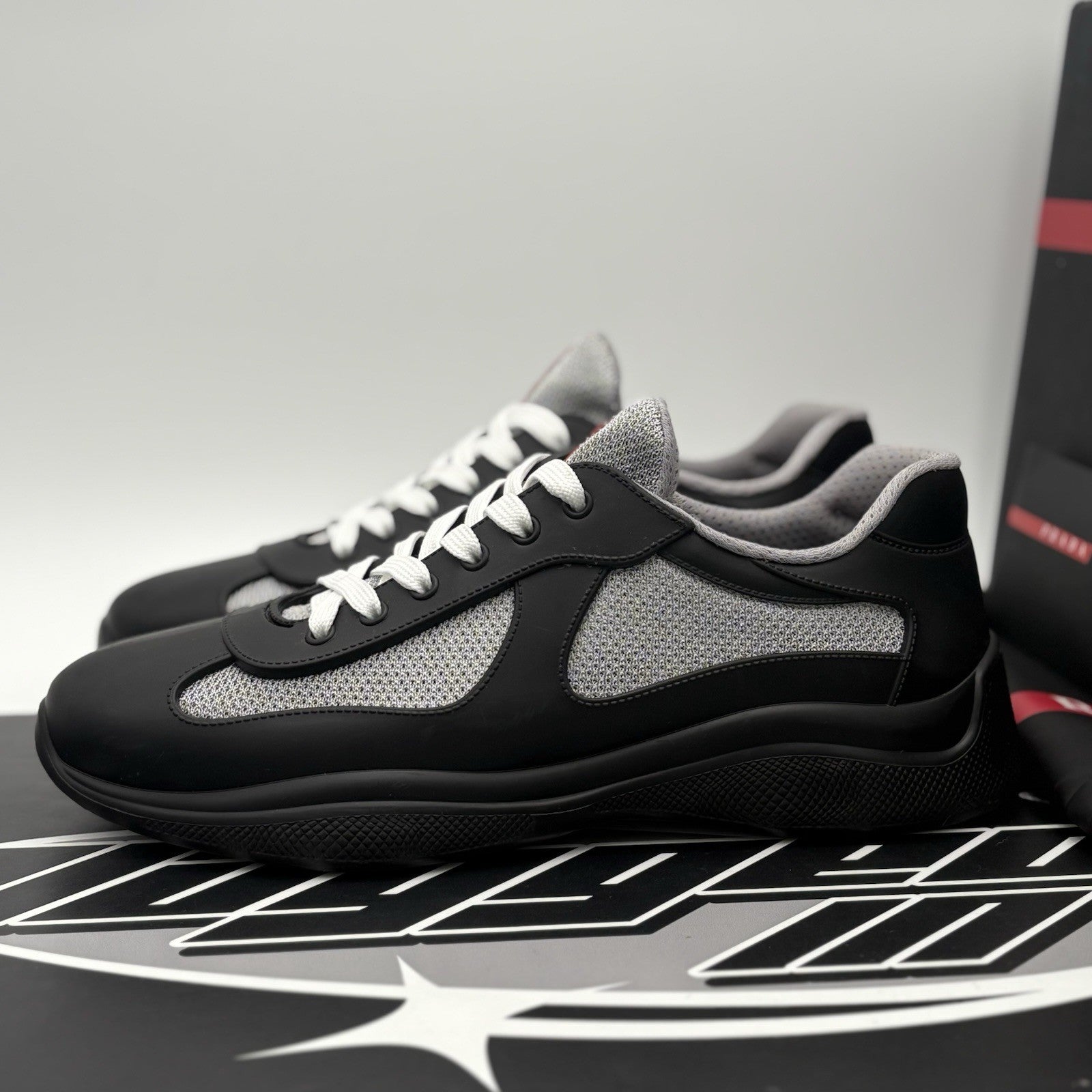 Size 43 (10 US) Prada America's Cup Soft Rubber ' Black ' | EXCELLENT CONDITION!