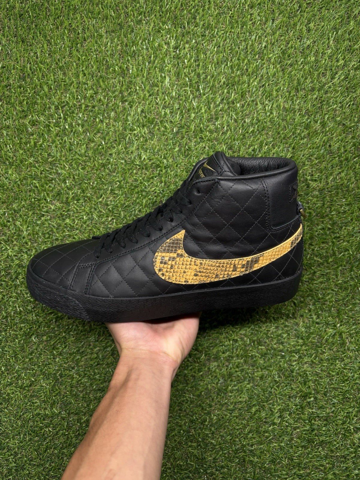 Size 11 - Nike Supreme x Zoom Blazer QS SB Mid Black Snakeskin | NEW!