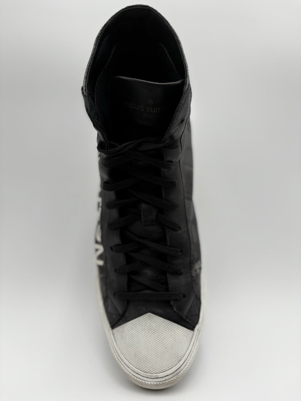 Size 7 LV (8-8.5 US) Louis Vuitton Tattoo Line High Top Damier Graphite - Black