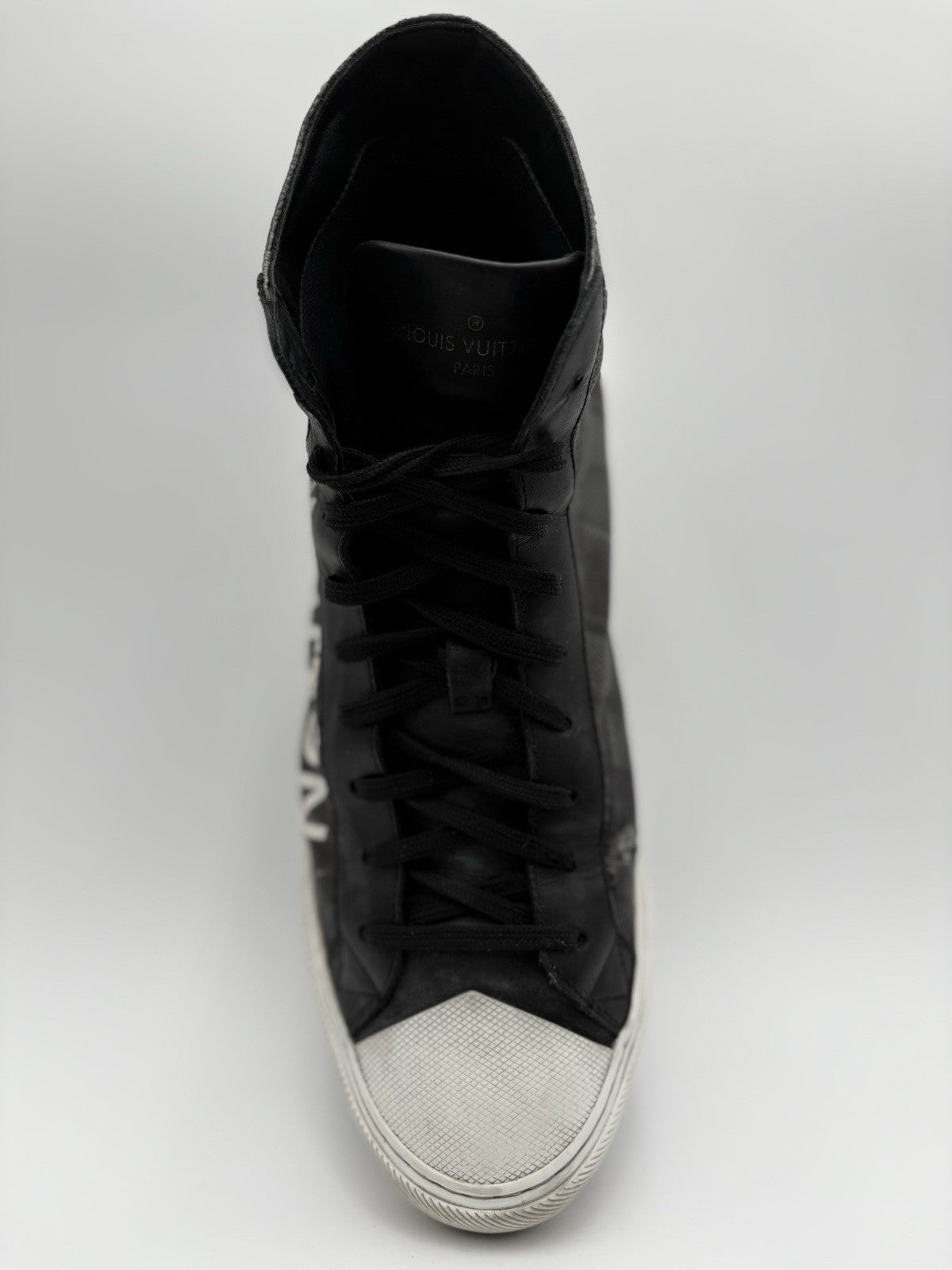 Size 7 LV (8-8.5 US) Louis Vuitton Tattoo Line High Top Damier Graphite - Black