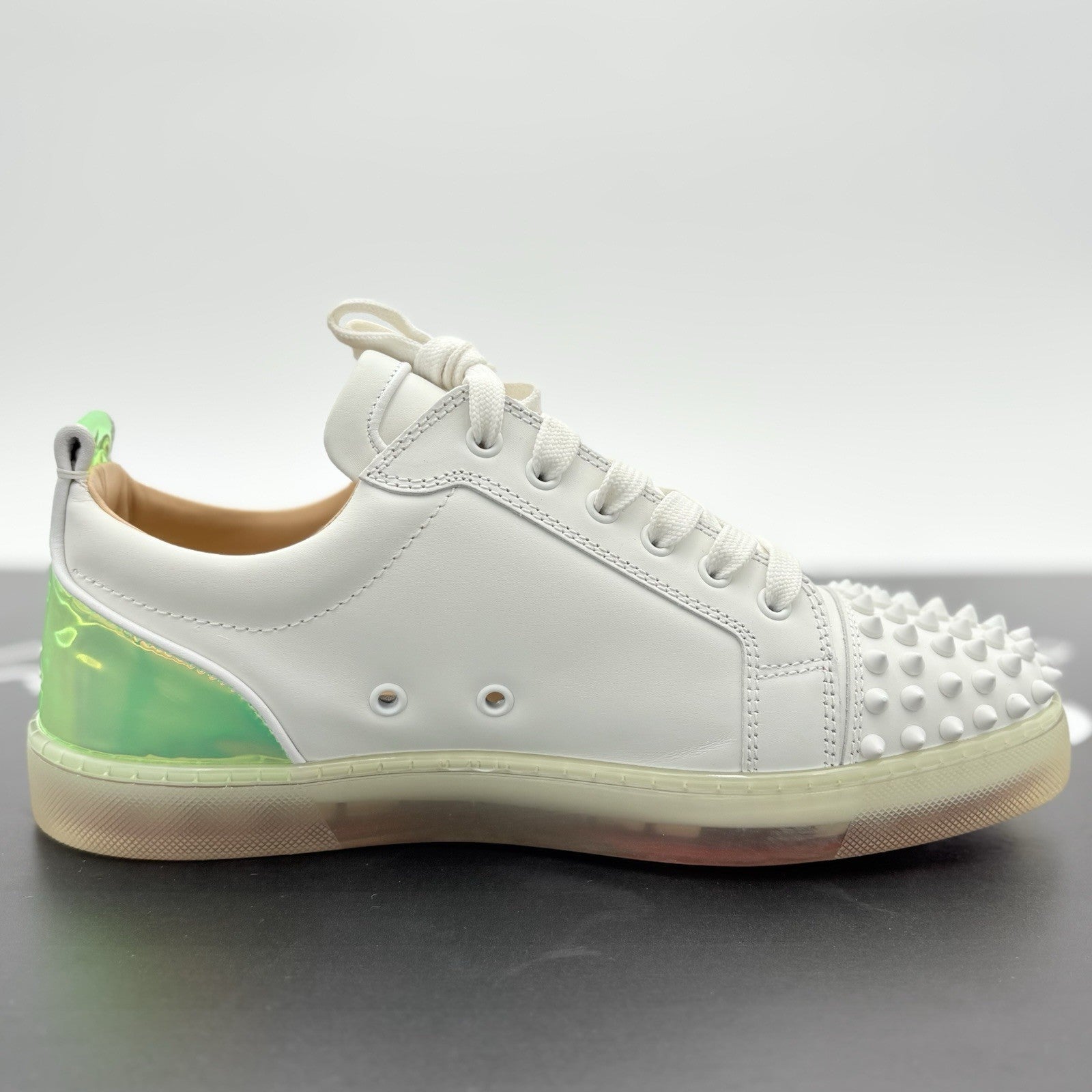 Size 42 (9 US) - Christian Louboutin Spikes ' White Iridescent ' | SUPER CLEAN!