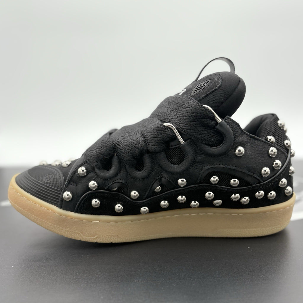 Size 44 (11 US) - Lanvin Studded Curb Sneaker ' Black ' | NEW!