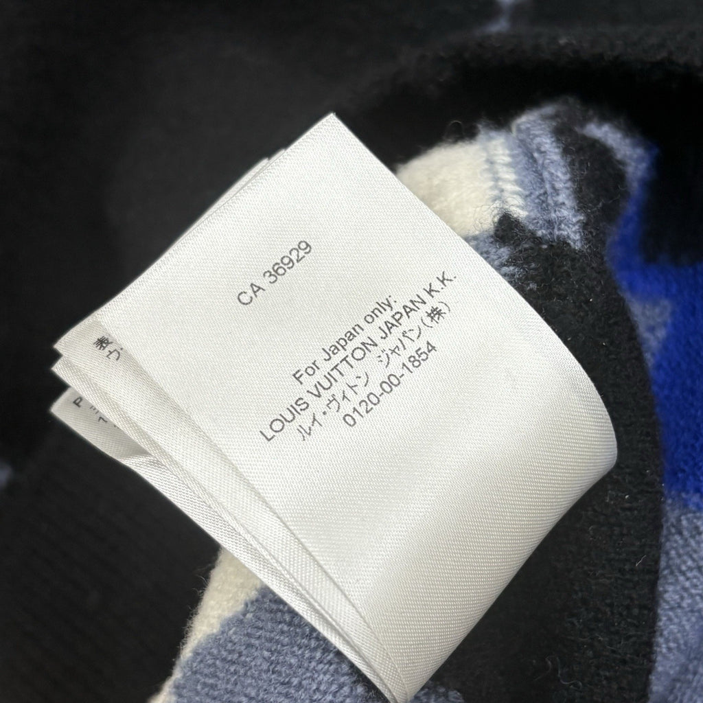 Size L - Louis Vuitton Fair Isle Macro Knit Sweater ' Black Blue ' | SUPER CLEAN