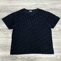 Size S - Dior Oblique Relaxed Fit Terry Cotton Jacquard T-Shirt ' Navy ' | CLEAN