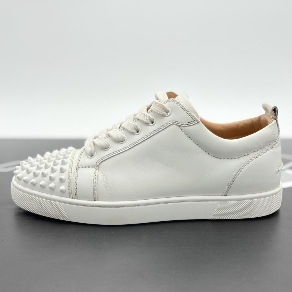 Size 42 (9 US) Christian Louboutin Leather Louis Spikes ' White ' | GREAT COND!