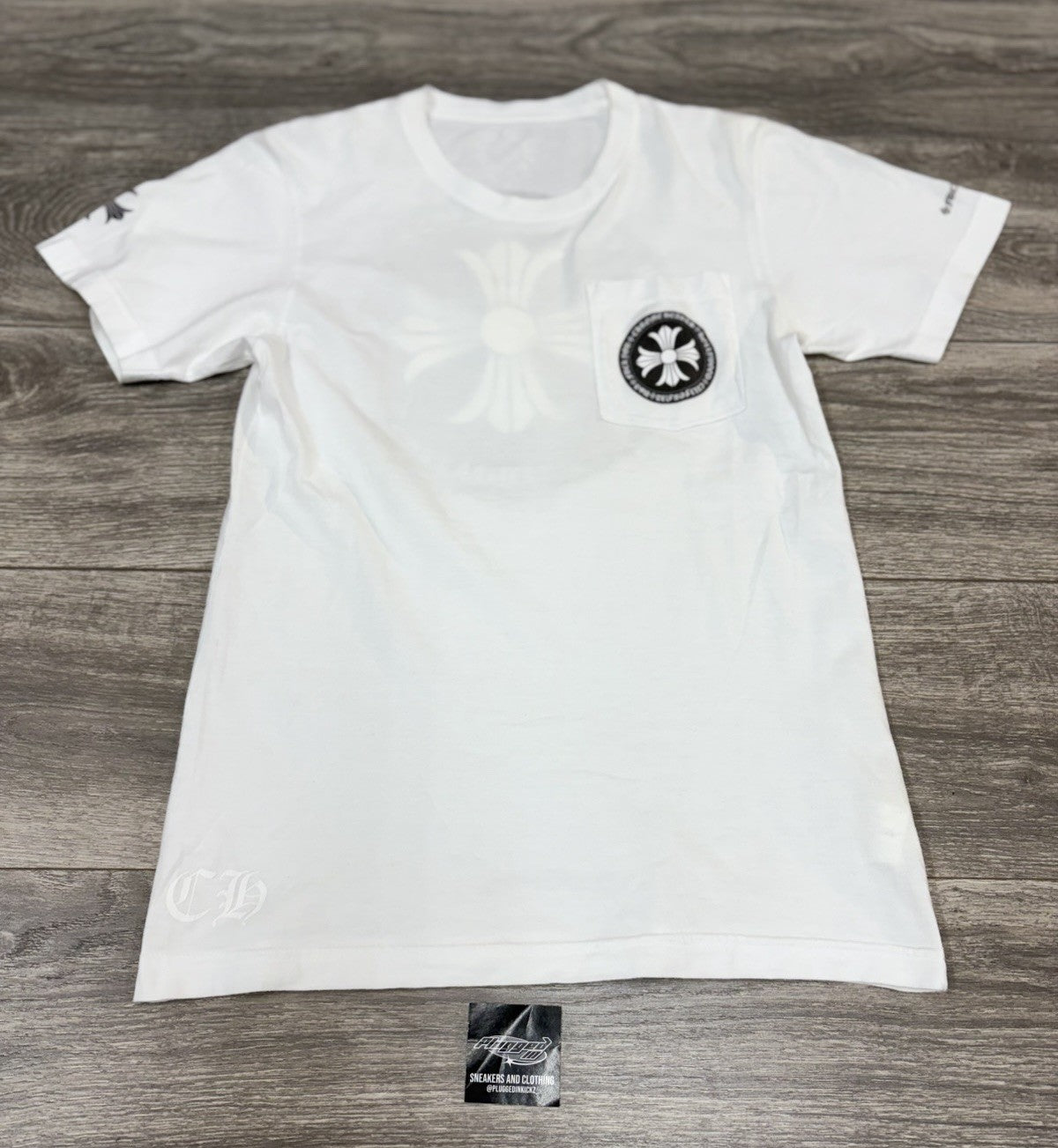 Size Small - Chrome Hearts Plus Cross Short Sleeve T-Shirt ' White ' | GOOD COND
