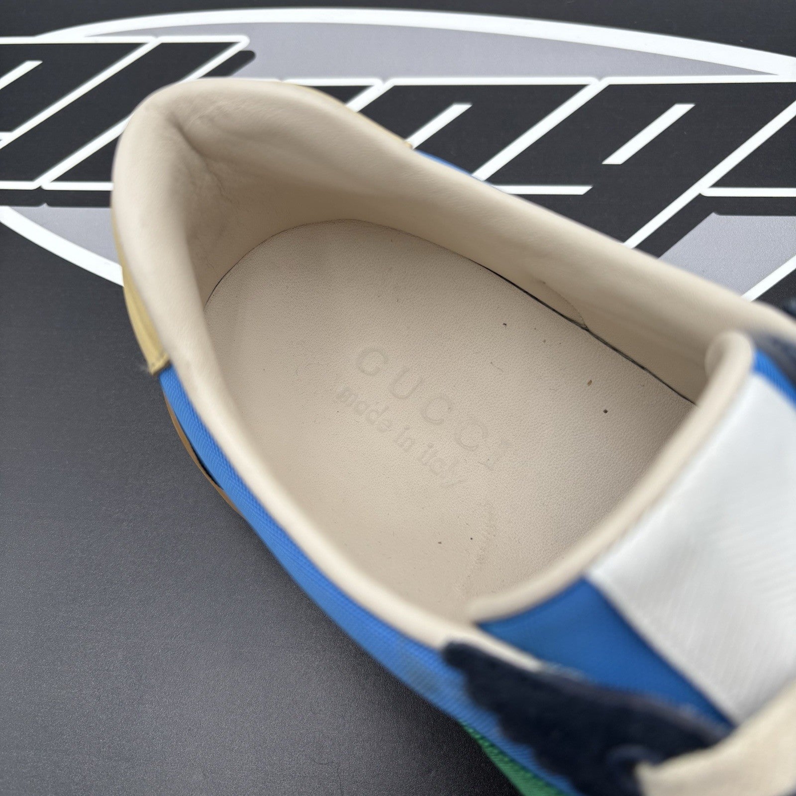 Size 8 G (8.5 US) - Gucci Web Accent Nylon ‘ Blue ‘  | GOOD CONDITION!
