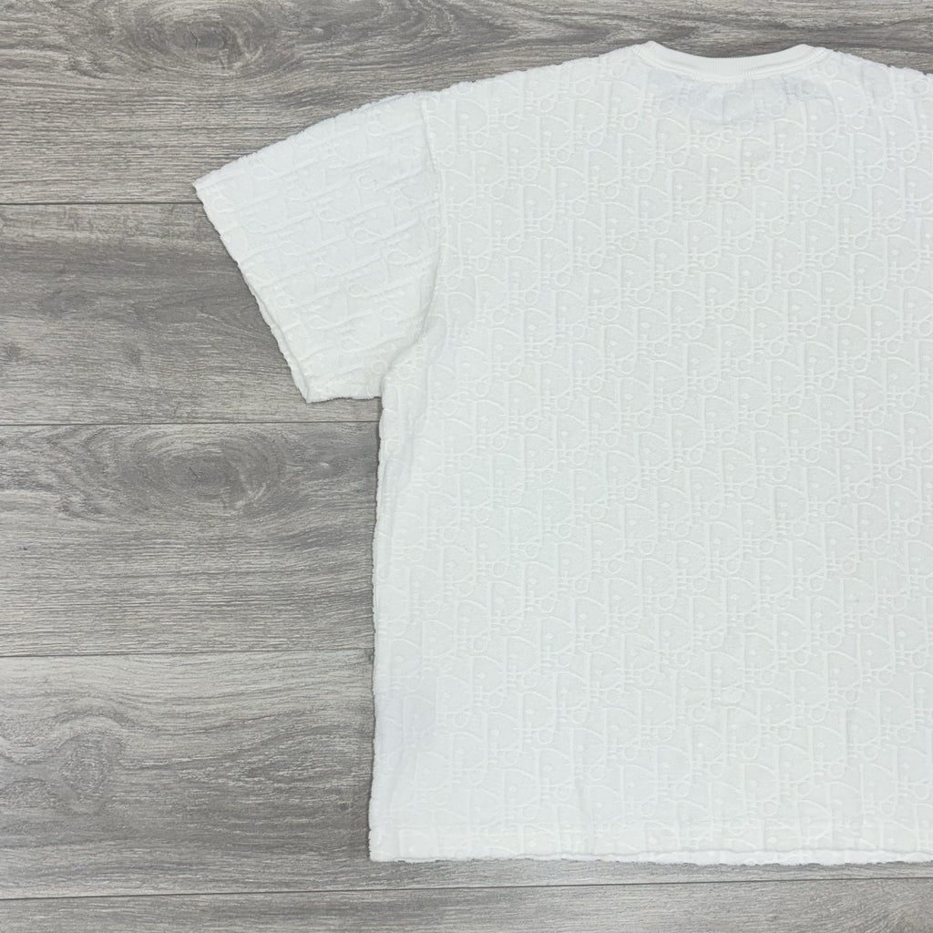 Size XL - Dior Oblique Relaxed Fit Terry Cotton Jacquard T-Shirt ' Off White '
