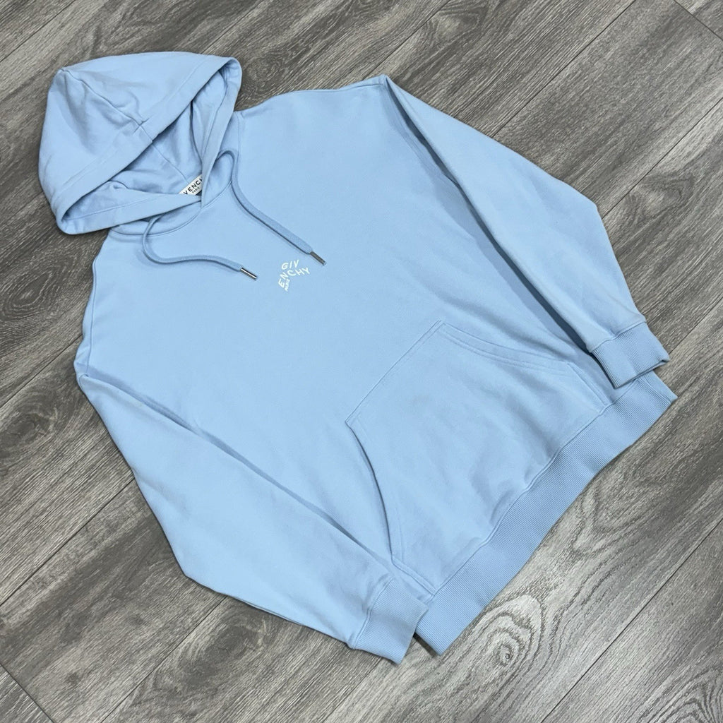 Size S - Givenchy Refracted Embroidered Hoodie ' Baby Blue ' | GREAT CONDITION!