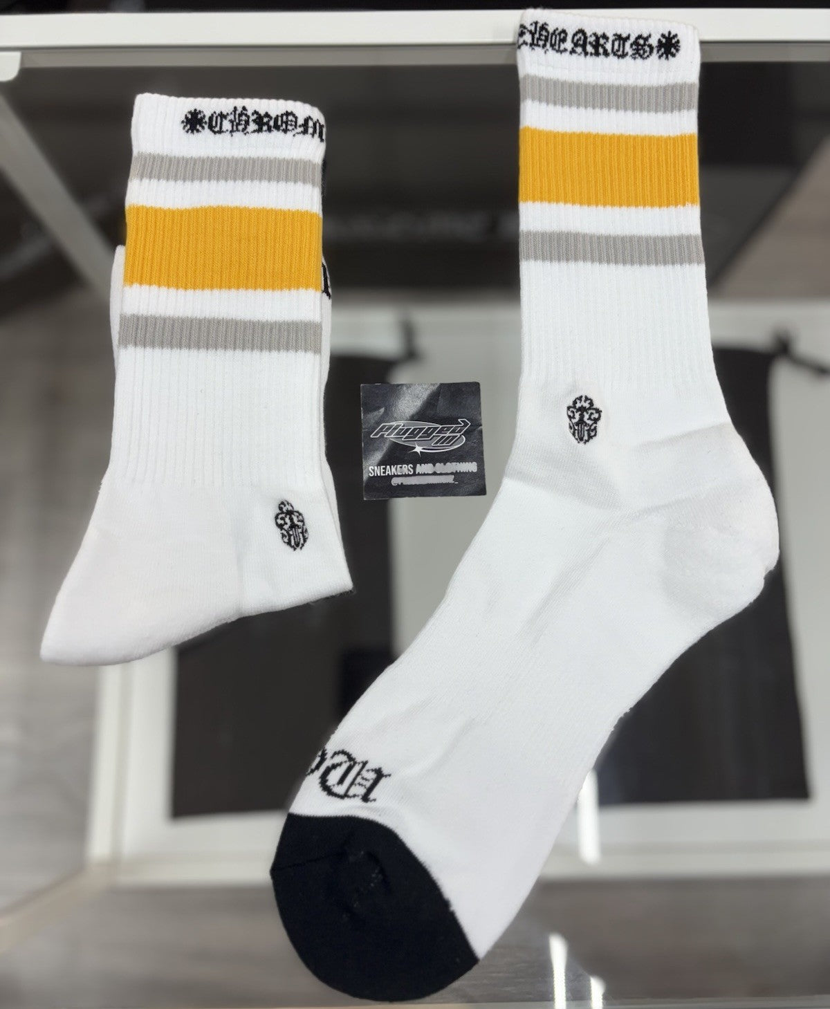 Size Large (9-13 US) - Chrome Hearts Miami Socks ' White ' | NEW!