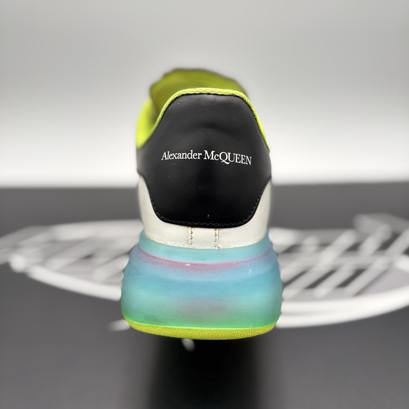 Size 42 (9 US) Alexander McQueen ' Transparent Sole/White Iridescent '