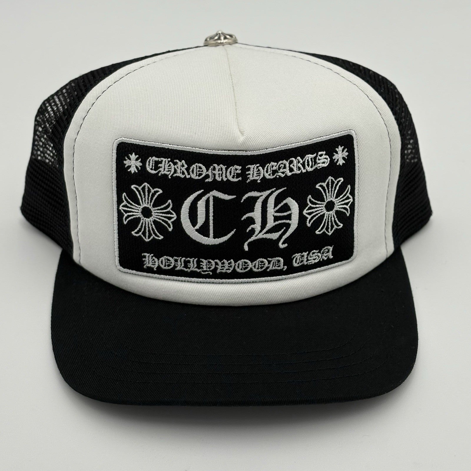 Chrome Hearts Hollywood Exclusive Trucker Hat ' White Black ' | BRAND NEW!
