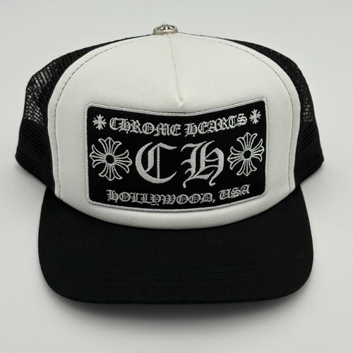 Chrome Hearts Hollywood Exclusive Trucker Hat ' White Black ' | BRAND NEW!