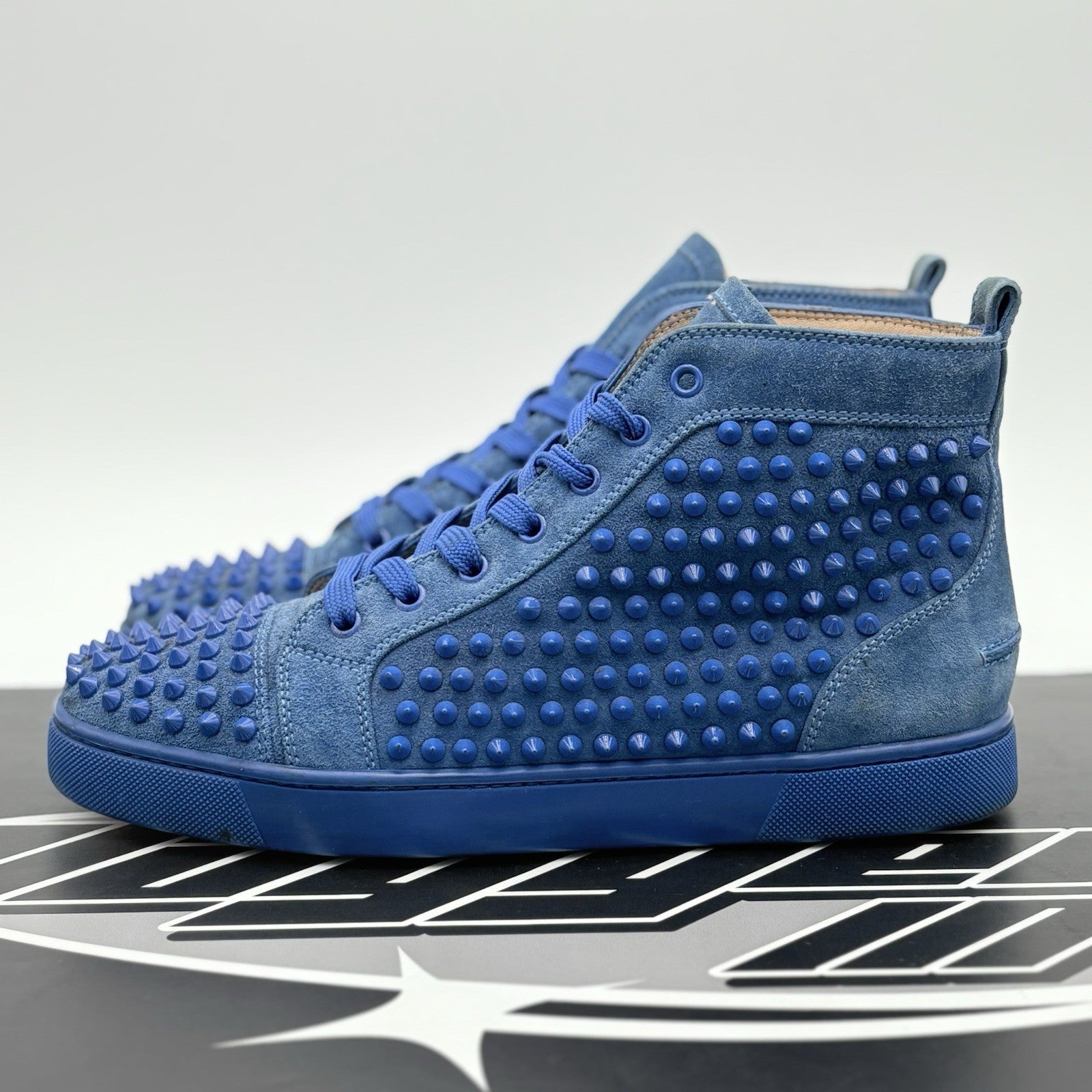 Size 41 (8 US) - Christian Louboutin High Spikes  ' Blue ' | SUPER CLEAN!