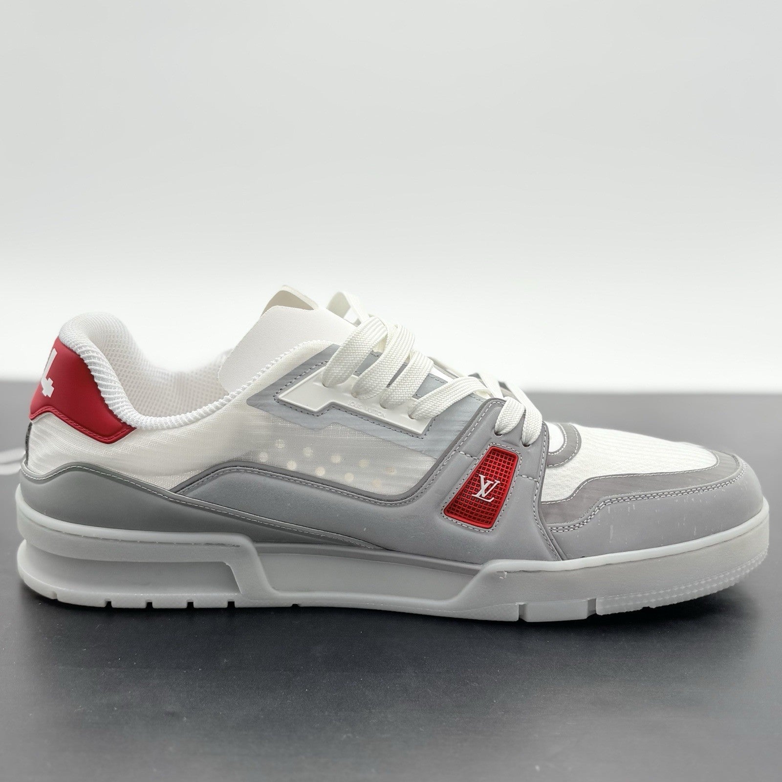 Size 12 LV (13-13.5 US) Louis Vuitton Reflective Trainer ' Red ' | EXCELLENT!