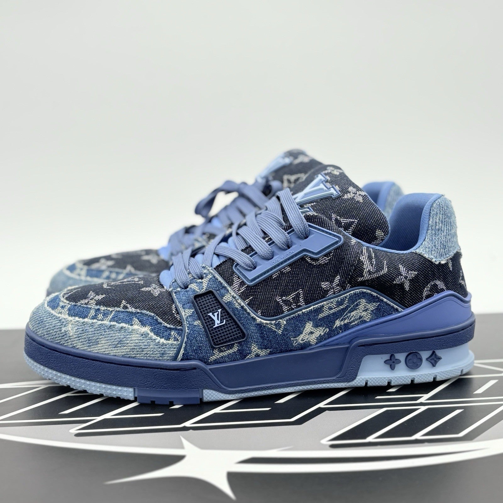 Size 8 LV (9-9.5 US) Louis Vuitton Trainer ' Monogram Blue Denim ' | SUPER CLEAN