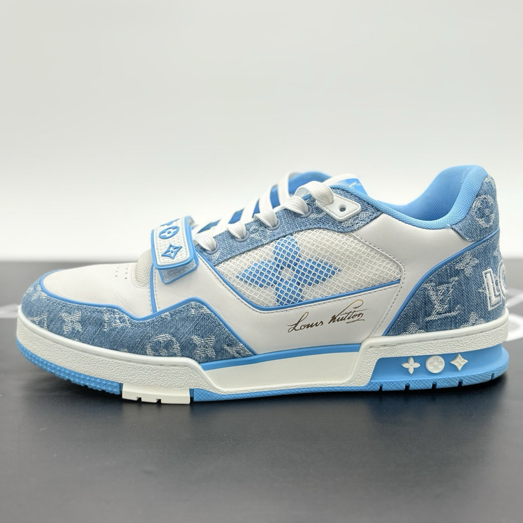 Size 10 LV (11-11.5 US) Louis Vuitton Strap Trainer ' Blue ' | SUPER CLEAN!